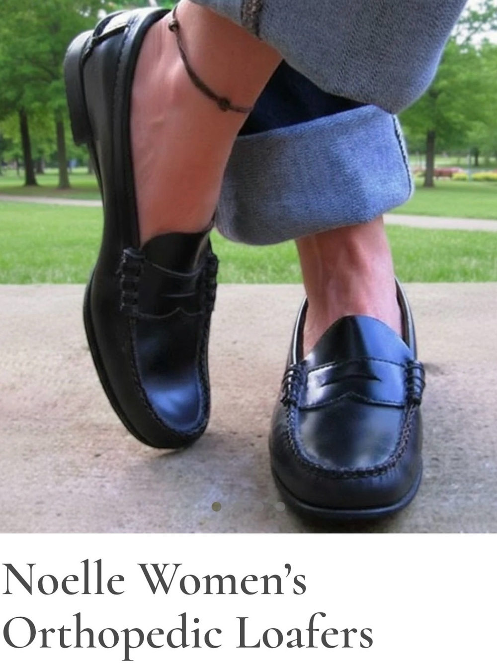 Women's Black Leather Penny Loafers
